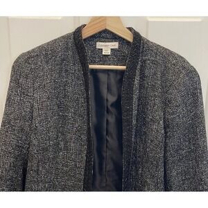 Coldwater Creek Blazer Womens M (8 - 10) Gray Beaded Jacket Office Corpcore Work